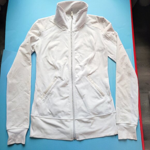 Lululemon light jacket active wear women's size 8 white and off white full zip - Picture 3 of 13